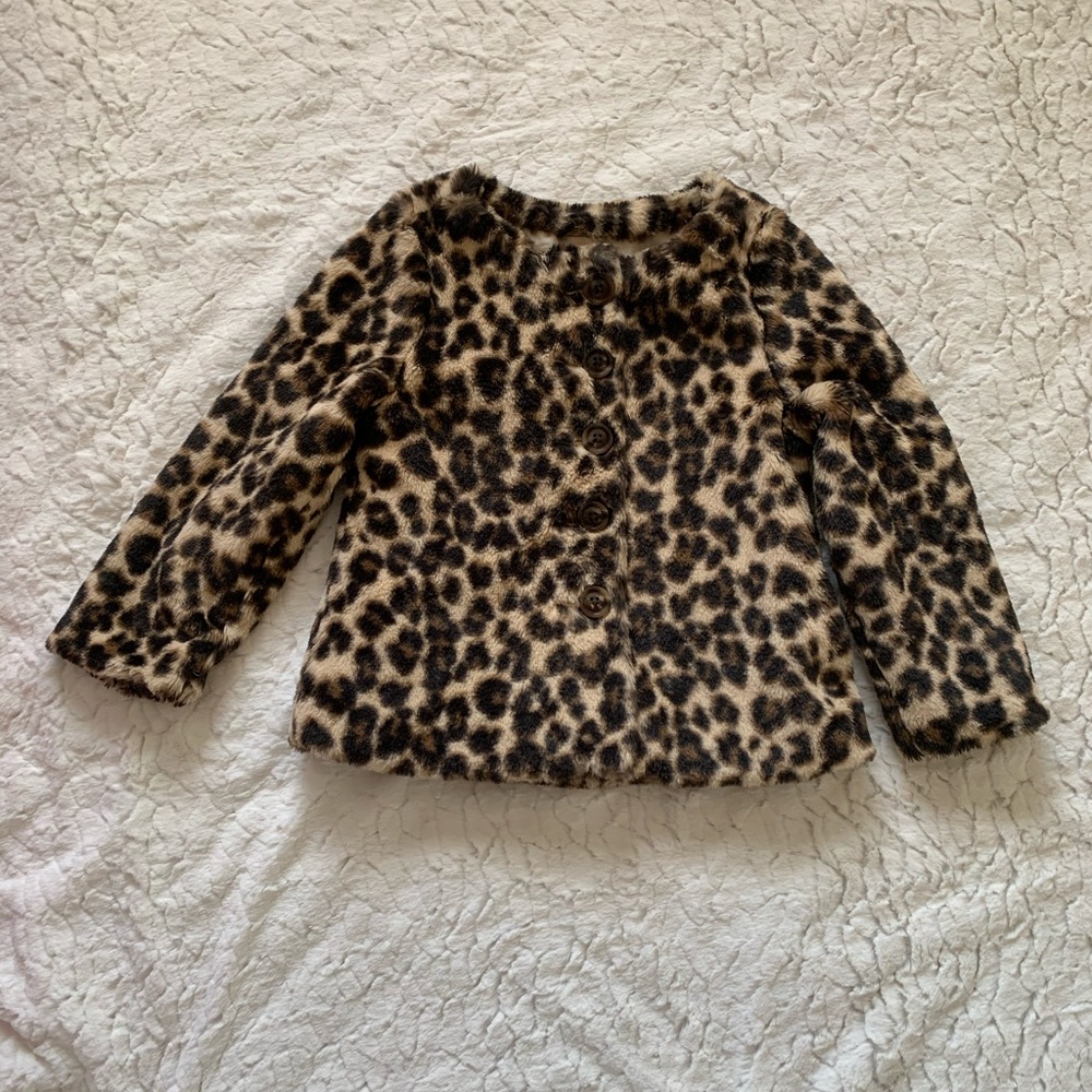 OLD NAVY GIRL COAT SIZE 3T ANIMAL PRINT